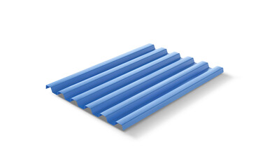 Horizontally blue roof sheeting on a white background. Vector illustration