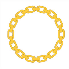 Metal chain link circle in flat style frame board