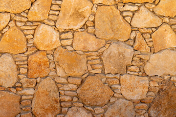 Decorative patterned textured stone wall