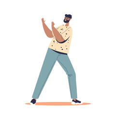 Scared young man look frightened suffering from phobia, panic attack and anxiety