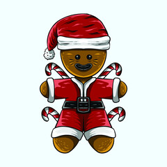 hand drawn cookies santa claus illustration