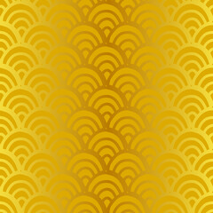Fish golden scale seamless pattern for textile, wrapping paper etc. Traditional oriental, Chinese success symbol © Art n Peaches