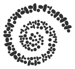 User icon spiral cycle mosaic. User items are combined into twirl mosaic structure. Abstraction cycle created from random user symbols.