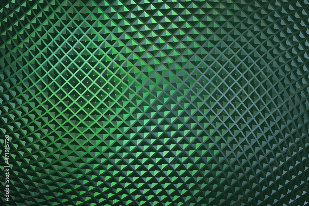 Poster Abstract green pattern backdrop. Design, web and landing page concept. 3D Rendering.