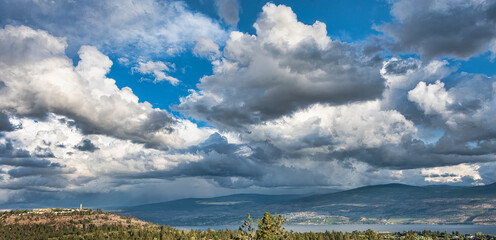 Dramatic clouds over lake