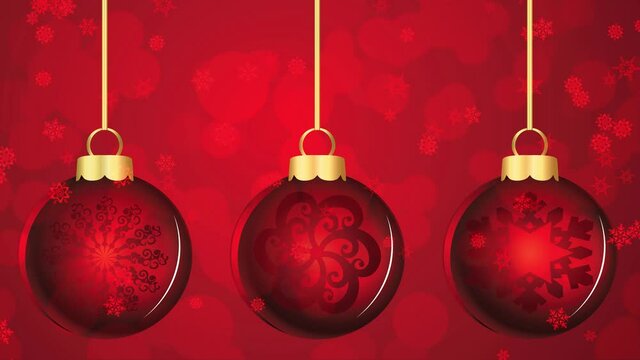 Animation with decorative Christmas balls