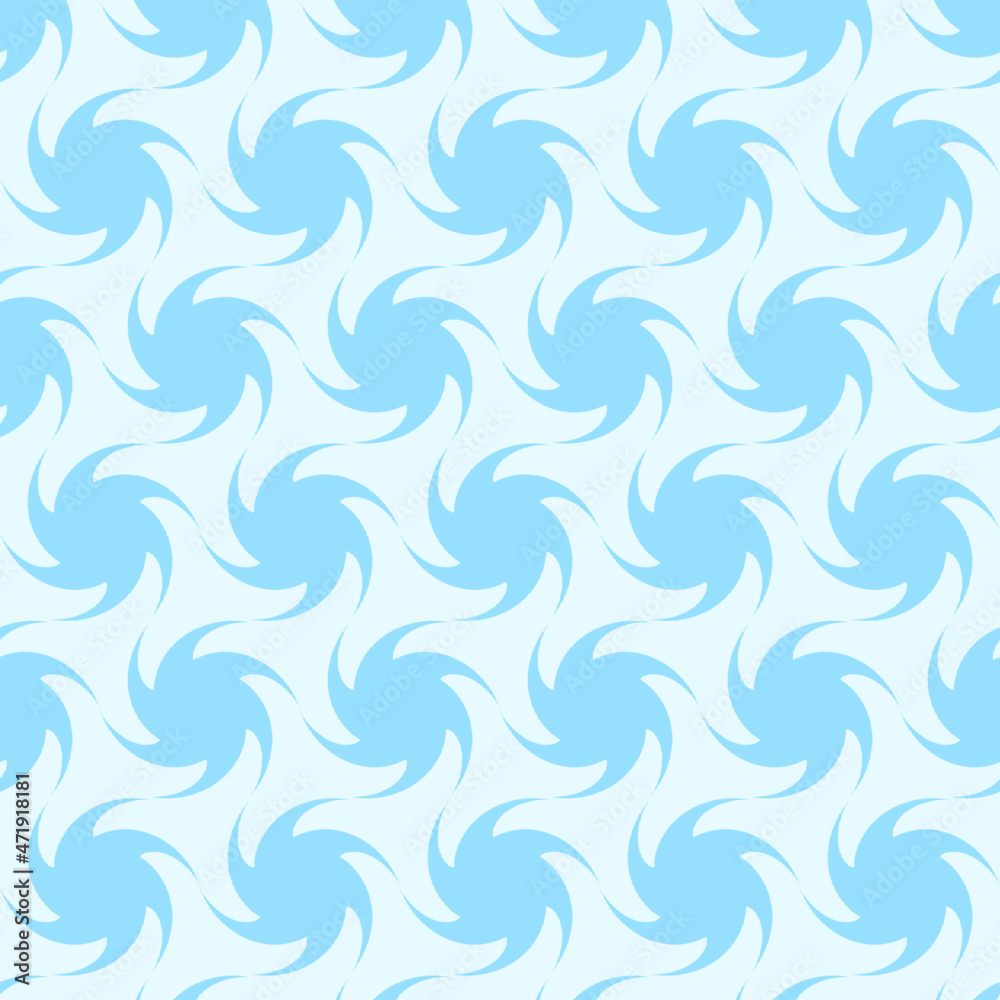 Poster Seamless pattern with waves. Luxury Christmas print with abstract shapes on blue Background for holiday design print. Vector Pattern seamless colourful abstract stars.