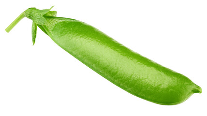 green Pea pod, isolated on white background, clipping path, full depth of field