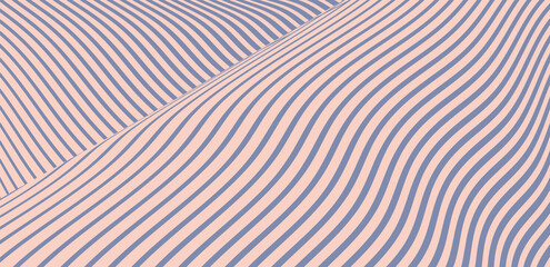 Pastel colors abstract striped horizontal banner with calm wavy lines and deformation effect. Modern vector background saver for web design, business card, mobile apps, poster, web banner, package.