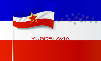 Naklejka premium Yugoslavia national day vector illustration with nation flags.