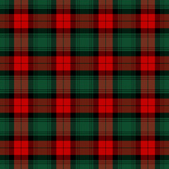 Christmas and new year tartan plaid. Scottish pattern in red, black and green cage. Scottish cage. Traditional Scottish checkered background. Seamless fabric texture. Vector illustration - obrazy, fototapety, plakaty