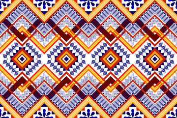 Geometric ethnic pattern design. Aztec fabric carpet mandala ornament boho chevron textile decoration wallpaper. Tribal turkey African Indian traditional embroidery vector illustrations background.