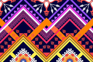 Geometric ethnic pattern design. Aztec fabric carpet mandala ornament boho chevron textile decoration wallpaper. Tribal turkey African Indian traditional embroidery vector illustrations background.