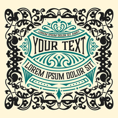 Western card with vintage style