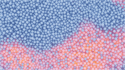 Thousands of spherical particles forming an abstract background. 3D illustration