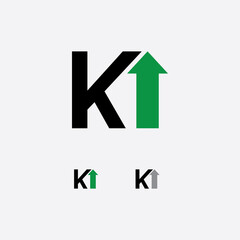 K and Arrow Themed Logo