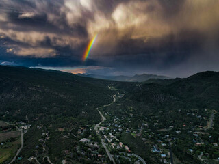 rainbow over the city