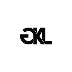 gkl initial letter monogram logo design