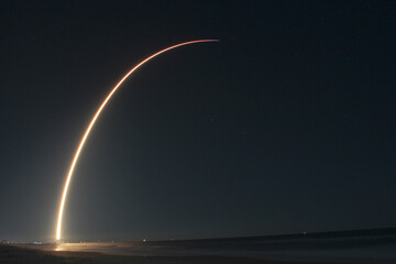 Rocket Launch at night