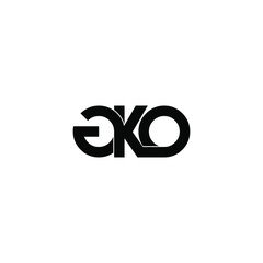gko initial letter monogram logo design