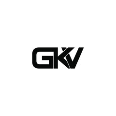 gkv initial letter monogram logo design