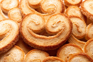 closeup Palmier puff pastry texture