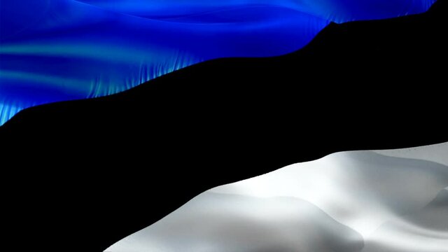 Estonia flag video. National 3d Estonian Flag Slow Motion video. Estonia tourism Flag Blowing Close Up. Estonian Flags Motion Loop HD resolution Background Closeup 1080p Full HD video flags waving in 