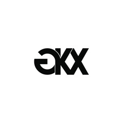 gkx initial letter monogram logo design