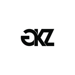 gkz initial letter monogram logo design