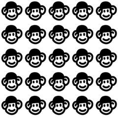 seamless pattern of cute monkey cartoon