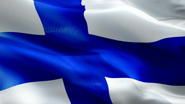 Finnish flag. 3d Finland sign waving video. Flag of Finland holiday seamless loop animation. Finnish flag silk HD resolution Background. Finland flag Closeup 1080p HD video for Independence Day,Victor