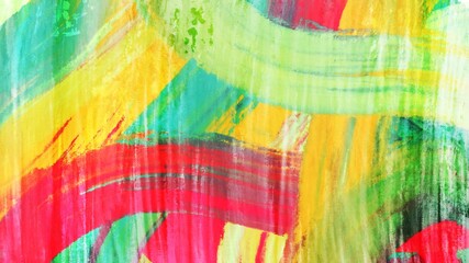 Abstract background painting art with red, yellow, blue and green oil paint brush for holidays poster, banner, website, or presentation design.