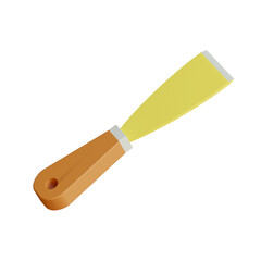 3D icon scraper isolated on white background. 3d render illustration