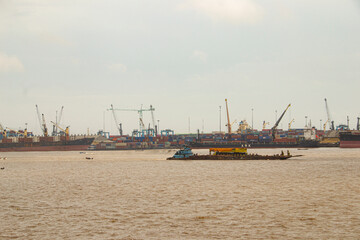 A view of Apapa wharf from Eko bridge in Marina Lagos Island