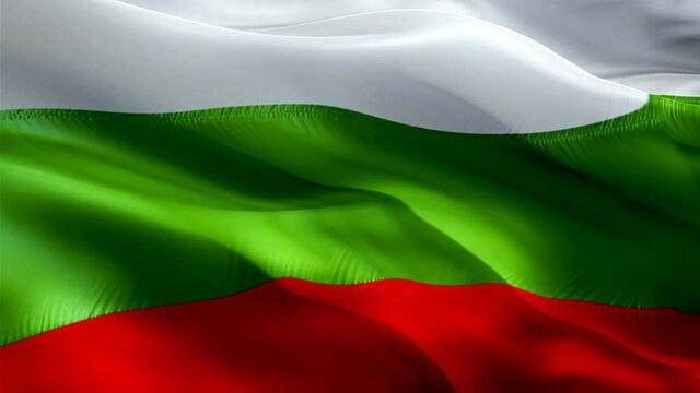 Bulgaria flag video. National 3d Bulgarian Flag Slow Motion video. Bulgaria tourism Flag Blowing Close Up. Bulgarian Flags Motion Loop HD resolution Background Closeup 1080p Full HD video flags waving