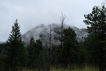 Foggy Views of Mountains in Estes Park, Colorado