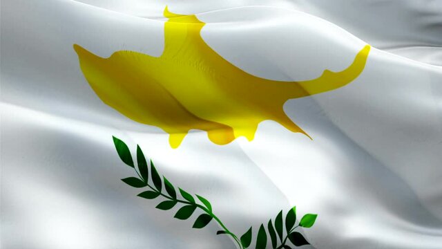 Cyprus flag video. National 3d Cypriot Flag Slow Motion video. Cyprus tourism Flag Blowing Close Up. Cypriot Flags Motion Loop HD resolution Background Closeup 1080p Full HD video flags waving in wind