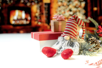 Christmas gift and decoration. Xmas and New Year celebration for party on holiday.