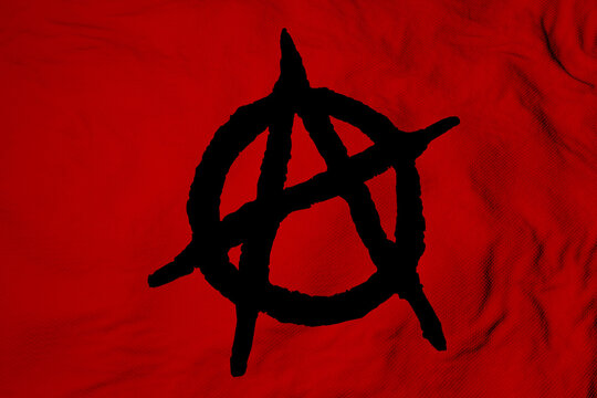 Anarchist flag in 3D rendering