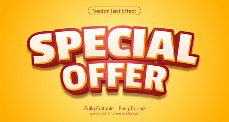 Fototapeta na wymiar Creative 3d text Special offer editable style effect template