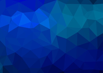 Geometric design. Dark blue ​gradient background. Geometric triangle, mosaic, abstract background EPS 10 Vector