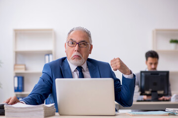 Two male colleagues working in the office