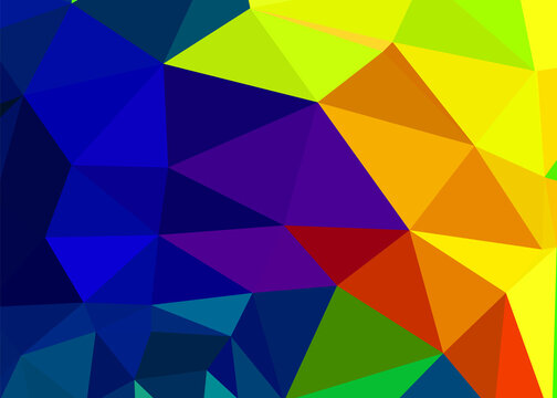 Geometric design. Dark blue ​gradient background. Geometric triangle, mosaic, abstract background EPS 10 Vector © prathum