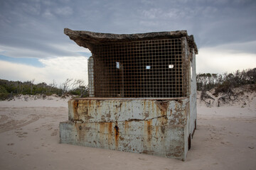 Ruined World War 2 bunker on Bribie Island