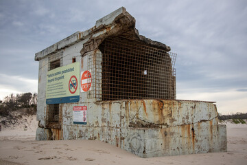 Ruined World War 2 bunker on Bribie Island