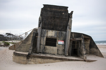 Ruined World War 2 bunker on Bribie Island