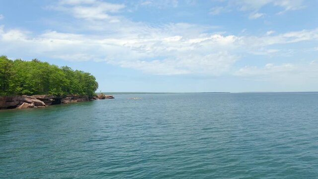 Madeline island big bay state park at Wisconsin Apostles island Lake Superior, travel summer landscape