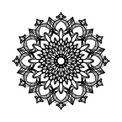 Circular pattern in the form of mandala with flower for henna mandala tattoo decoration