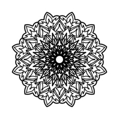 Circular pattern in the form of mandala with flower for henna mandala tattoo decoration