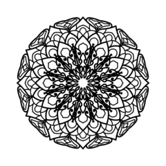 Circular pattern in the form of mandala with flower for henna mandala tattoo decoration